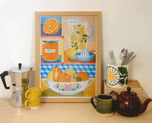 Orange & Lemon A3 Risograph Print