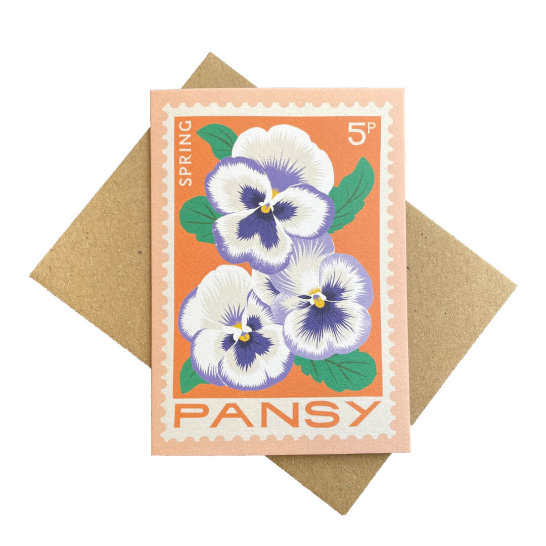 Pansy Mini Greetings Card