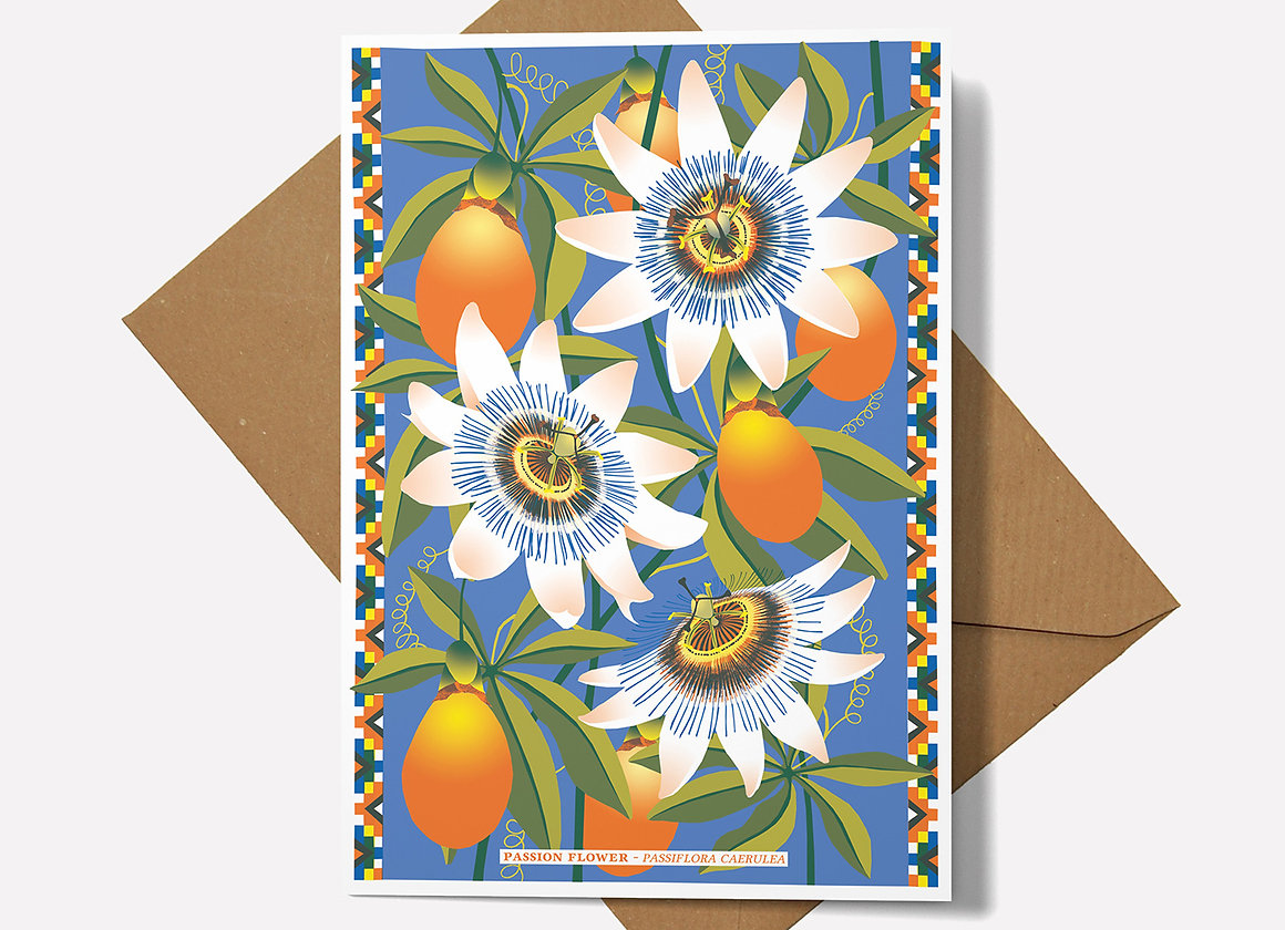 Passion Flower Greetings Card