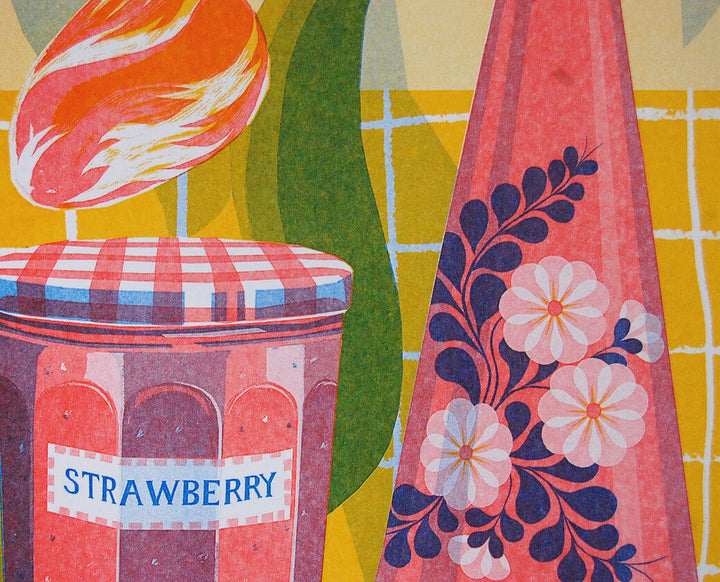 Teapot & Tulip A3 Risograph Print