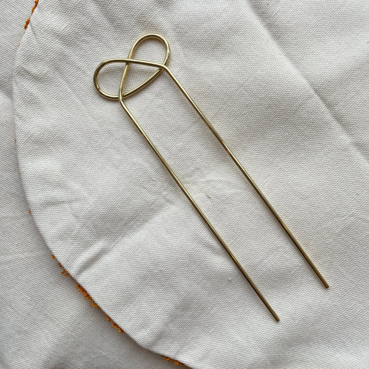 Pretzel Brass Hair Pin