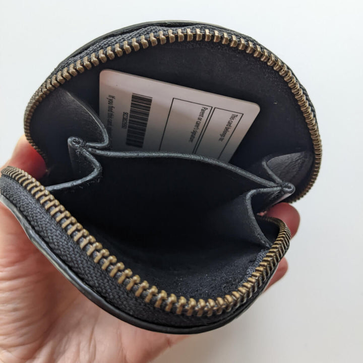 Black Leather Saffron Purse