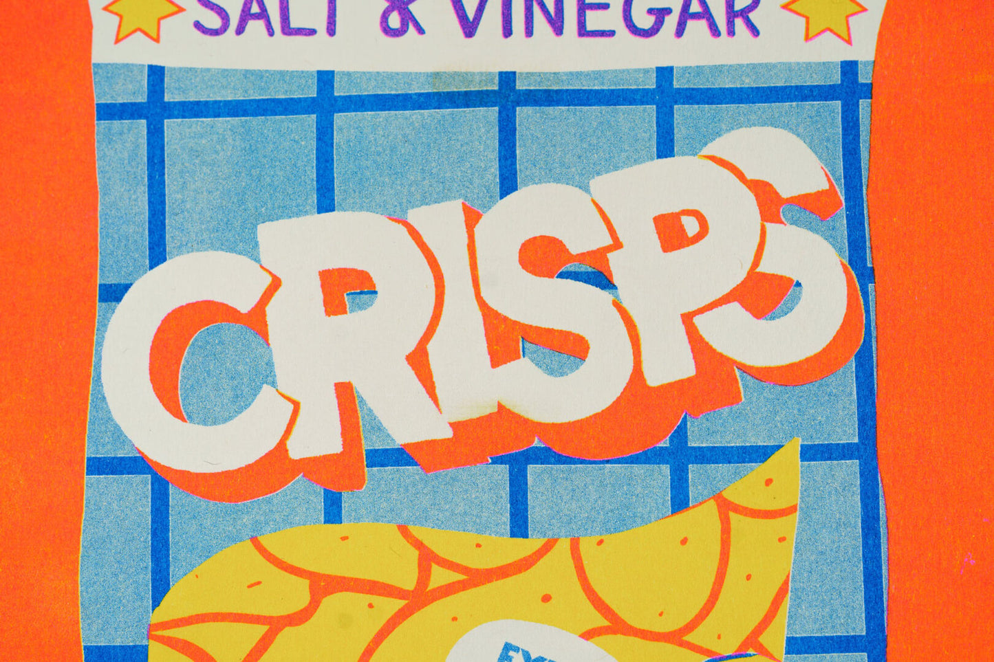 Salt & Vinegar Crisps A4 Riso Print