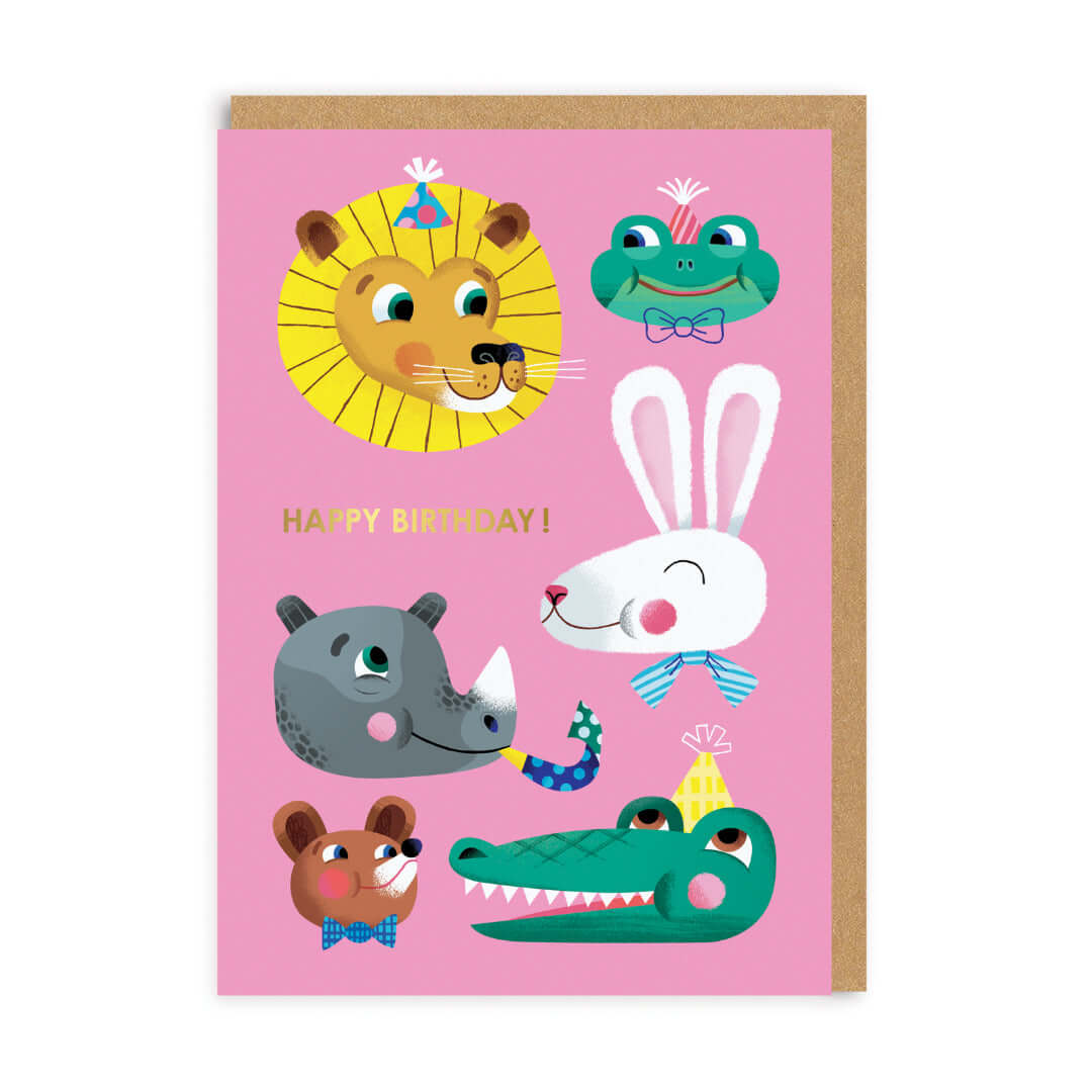 Smiling Animals Birthday Card