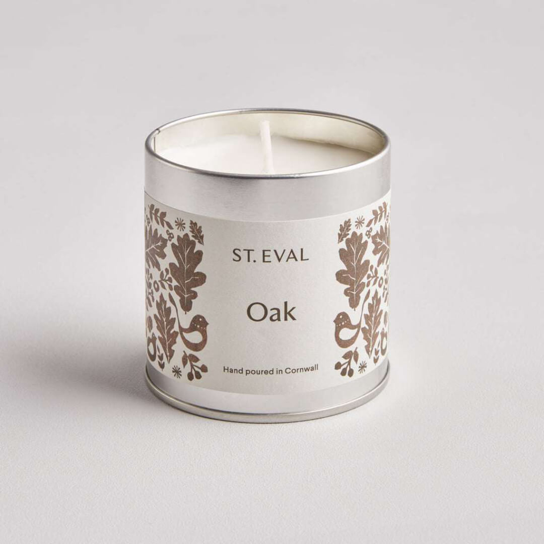 St Eval Oak Tin Candle