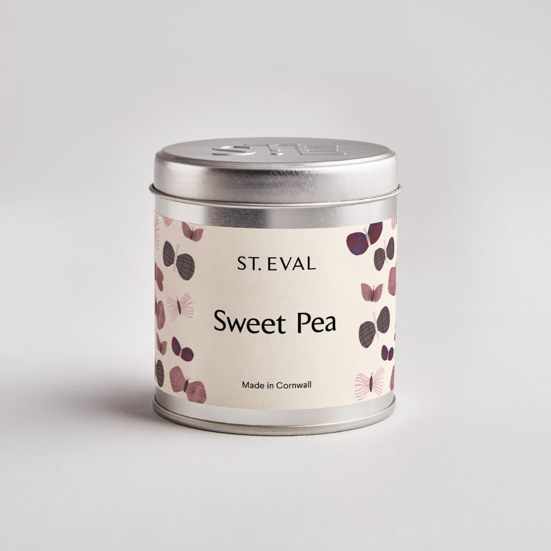 St Eval Sweet Pea Tin Candle
