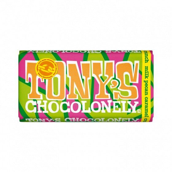Tony's Chocolonely Milk Chocolate Pecan Caramel Crunch 180g