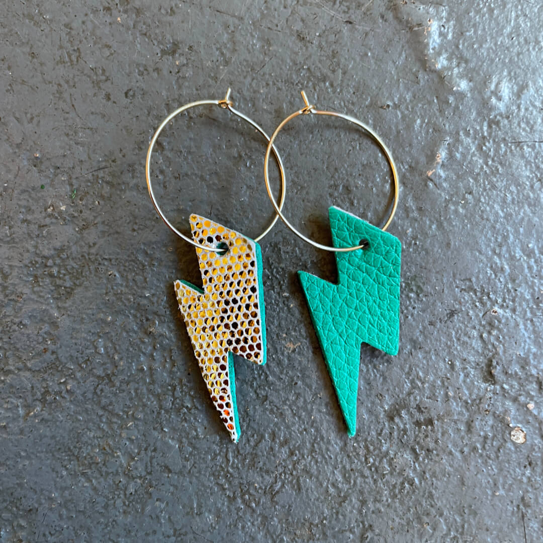 Tula and the Whale Lightning Bolt Hoop Earrings