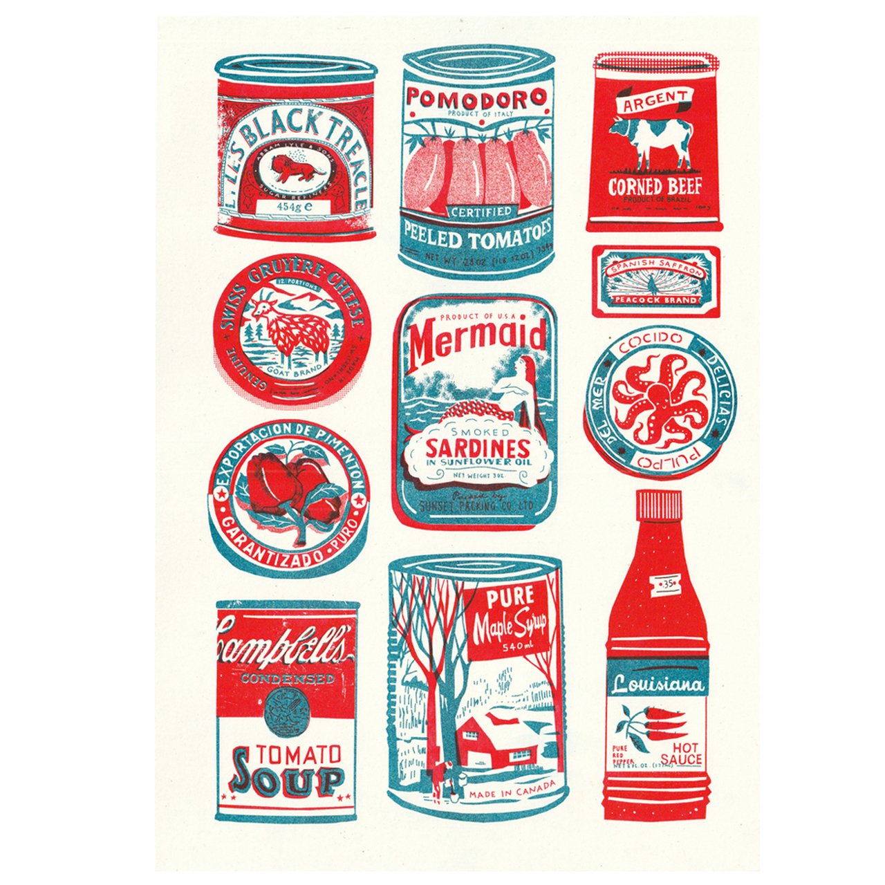 Tins Collection A3 Riso Print