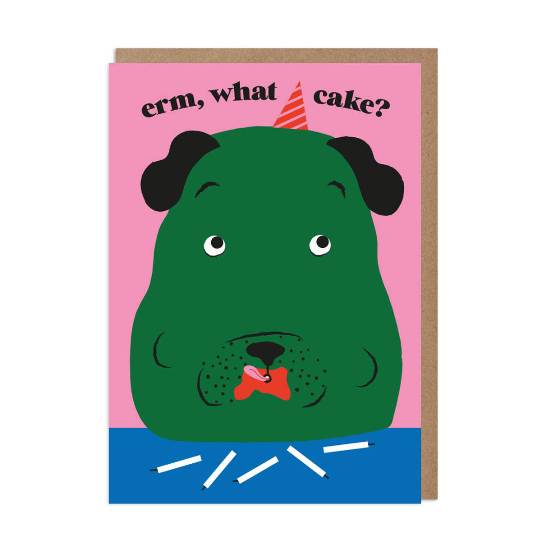 What Cake Funny Dog Birthday Card