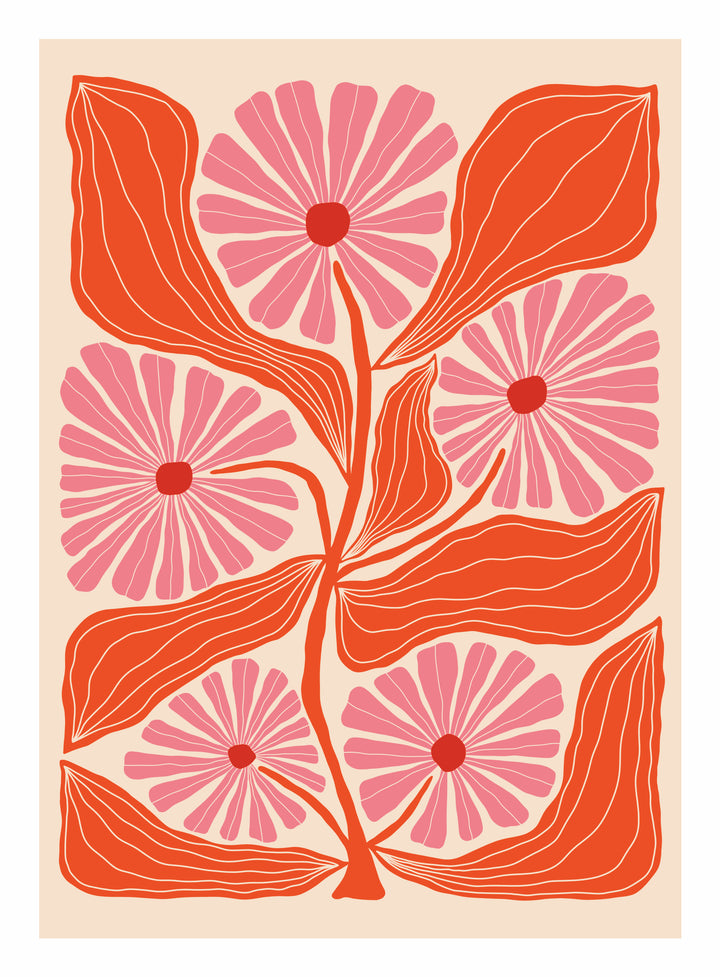 Pink Flowers Print